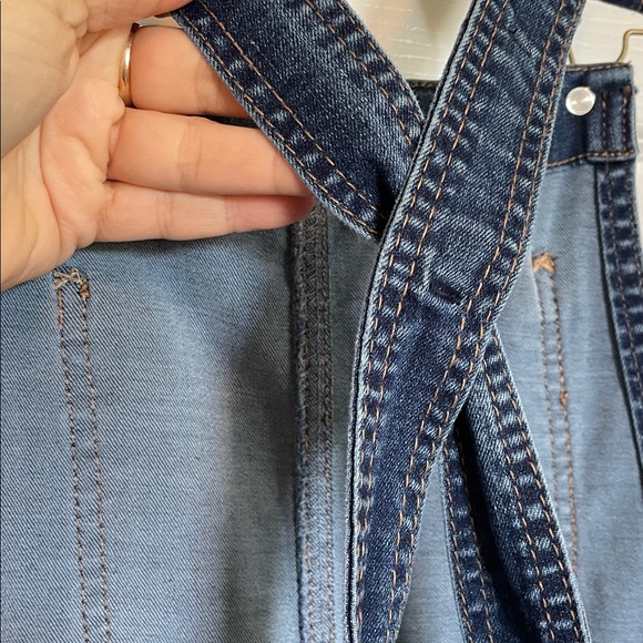 Youth sz Small Wallflower Blue Bib Overall Jeans adjustable shoulder straps - Picture 9 of 13